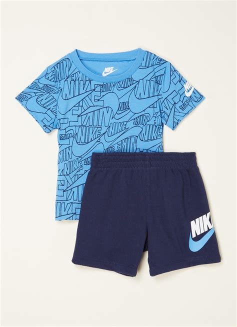 nike korte broek blauw